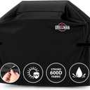 Grillman Grill Cover, BBQ Outdoor Grill Covers, Charcoal, Gas Grills, Waterproof, Rip-Proof, Weather-Resistant, Anti-UV, Barbecue Cover for Weber, Genesis, Charbroil, Nexgrill, etc (Black, 52 Inch)