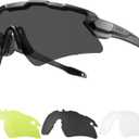 Safety Shooting Glasses - Anti-Fog Tactical Goggles with 3 Lens & Hard Case, Impact-Resistant Protective Eyewear (Black)