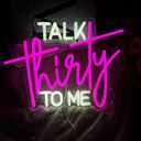 Talk Thirty To Me Neon Sign30th Birthday Decorations30th Birthday Decorations 30th Birthday Neon Signs Thirty Birthday Gifts For Him Her USB Neon Sign for Birthday Anniversary