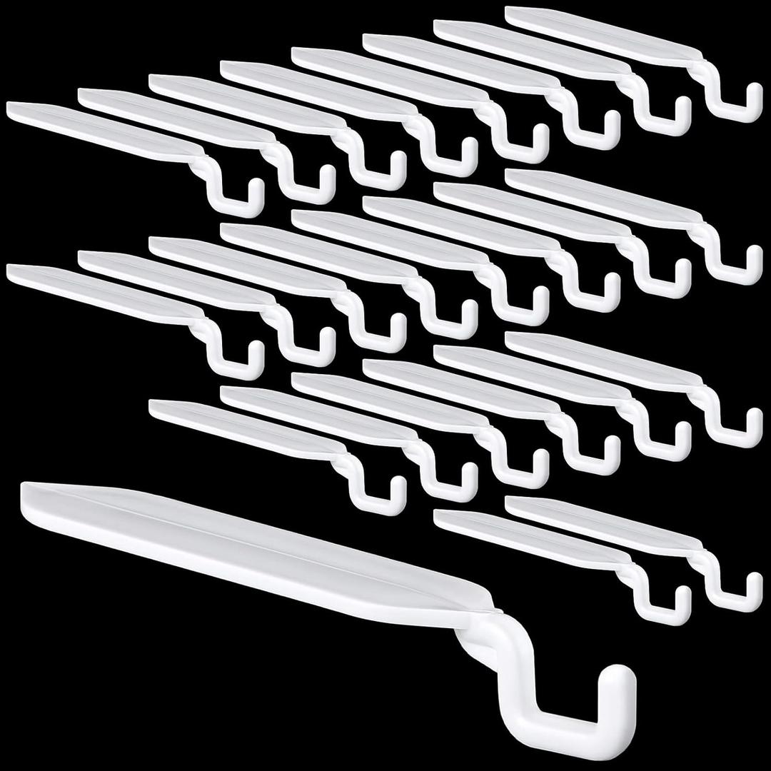 Yinkin 24 Pcs Flat 3" Light Hooks Plastic Hooks Christmas Light String Hanging Patio for Solid Insulated Aluminum String Hanging up to 4 Lbs