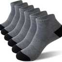 6 Pairs Low Cut Running Socks, Cushioned Athletic Socks with Arch Support, Reinforced Head & Heel for Durability