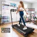 Folding Vibration Walking Pad Treadmill with Incline,4-in-1 Under Desk Treadmills for Home&Office,350LBS Capacity,0.3-7.5MPH Speed,LED Display,Portable Treadmill with APP