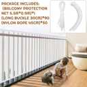 Hosuly Banister Guard 30 x 3 ft Balcony Netting for Kids Pets Stairway Safety Net Baby Fence Door Balcony Netting Safety Mesh Stair Net with No Drilling for Apartment Railing(White)