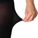 MANZI Run Resistant Control Top Panty Hose Opaque Tights (Black, XL)