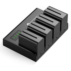 FirstPower 4 Pack NP-F970 Batteries and 4-Channel Charger Compatible with Sony NP F970, F960, F950, F930, F770, F750, F570, F550, F530, F330 and Sony Handycams, Field Monitor, Video Light