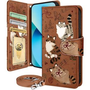 Buleens for Samsung Galaxy S23 Plus Wallet Case for Women - with Card Holder S23 Plus Flip Case Leather Crossbody Cute Aesthetic Galaxy S23+ Case with Strap Kickstand for Girls Girly, Music Cats