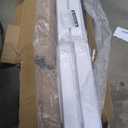 SmartStandard 42 x 84 in Glass Barn Door with 7FT Sliding Hardware Kit & Handle, Pre-Drilled Ready to Assemble, Waterproof PVC Coating, White, 5-Panel Glass