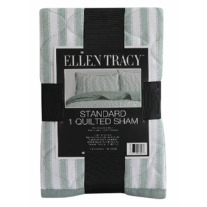 Ellen Tracy Standard 1 Quilted Sham 20x36 100% Polyester,Stripe