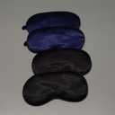 Sintege 4 Pcs Silk Eye Mask for Sleeping Kids Soft Eye Cover with Adjustable Strap Blindfold for Kids Boys Girls Christmas Travel Gift Nap Shade Blocking Light(Black, Navy Blue)