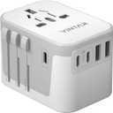 Universal Travel Adapter, VINTAR International Power Adapter with 6A 3 USB C and 2 USB Ports, All in One Travel Essentials Plug Adapter, Worldwide Outlet Converter for Europe UK AUS USA(Type A/C/G/I)