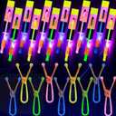 44 Sets Slingshot for Kids,Light Up Flying Toys,Glow In The Dark Party Supplies,Camping Essentials,Beach,Outdoor Games,Outside Toys,Valentines Day Gifts,Classroom Prizes,Party Favors for Kids 8-12 4-8