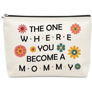 3 x Sazuwu New Mommy Gifts for Women After Birth Makeup Bag Mom to Be Mothers Day Gift Cosmetic Organizer Bag Pregnancy Reveal Baby Announcement Birthday Present