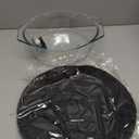 Glass Microwave Splatter Cover for Food with Microwave Place Mat - Sturdy Plate Guard Lid with Vent Holes and Easy-Grip Silicone Handle - BPA Free, Dishwasher Safe (Black)