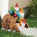 Garden Statue Guardian of Gnomes Downspout Statue Extender, Elf Gutter Diverter derby On Lawn Rain Gardening Decorations Size 3" 4"