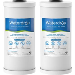 Waterdrop 5 µm 10x4.5" Sediment and Carbon Water Filter for GE® FXHTC, Pack of 2