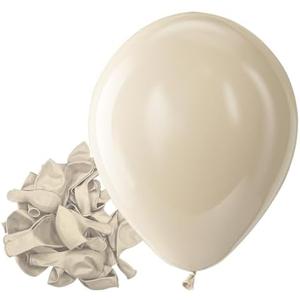Bezente White Sand Latex Party Balloons - 50 Pack 5 inch Matte Sand White Helium Balloons for Birthday Wedding Bridal Shower Gender Reveal Party Decoration
