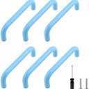 MY MIRONEY 6PCS Blue Drawer Pulls Aluminum Alloy Cabinet Handle Pulls Hardware Cute Style Cupboard Dresser Door Handles with a Screwdriver and Screws, 3.78" Hole Centers