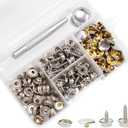 Snaps Kit for Boat Cover,Canvas Screws Snaps Buttons Tool Marine Grade Sewing Fastener with 2Pcs Setting Tool (60pcs)