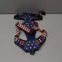 rabbitgoo Dog Harness No Pull with 2 Leash Clips, Adjustable Soft Padded, Reflective Oxford No Choke Pet Vest with Easy Control Handle for Large Dogs, Blue Star, Large