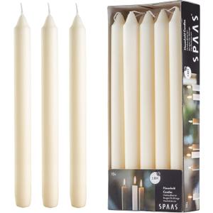 9.5 Inch Ivory Taper Candles - Set of 10 Cream Candlesticks - Dripless Ivory Candlesticks for Dinner Table, Home Decoration, Holidays - Cream Candle Sticks with 8 Hour Burn Time
