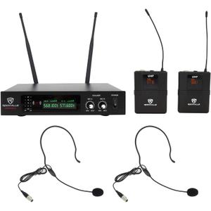 Rockville RWM81U Dual UHF Headset & Guitar Wireless Microphone System w/LCD