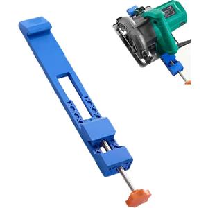 Adjustable Cutting Machine Base Guide, Circular Saw Guide, Electric Circular Saw Milling Positioning Clamp with Gloves, Circular Saw Guide Rail Precision Wood Cutting Guide, Woodworking Tools, Blue