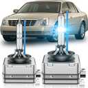 Fit for Cadillac 2006 2007 2008 2009 2010 2011 DTS 2003-2013 CTS D1S HID Xenon Headlight Bulbs,350% Brightness,High Low Beam Light Bulb,8000K White Blue,Plug and Play,Pack of 2