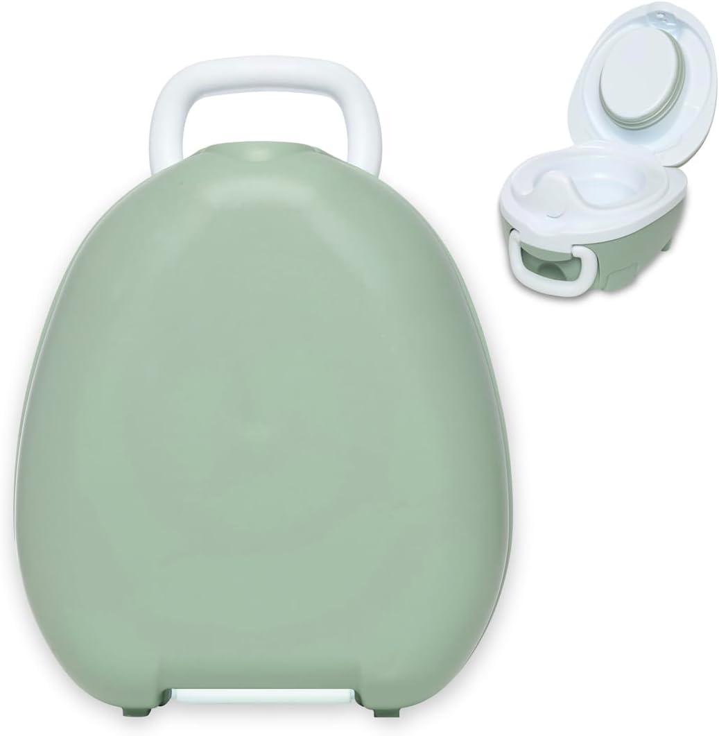 My Carry Potty - Green Pastel Travel Potty, Award-Winning Portable Toddler Toilet Seat for Kids to Take Everywhere