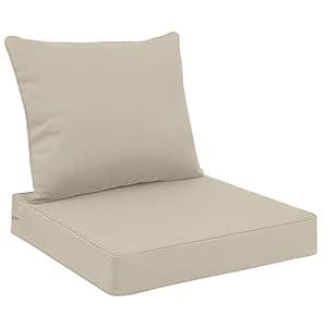 Favoyard Outdoor Seat Cushion Set 19 x 19 Inch Waterproof & Fade Resistant Patio Furniture Cushions with Removable Cover Deep Seat & Back Cushion with Handle and Adjustable Straps for Chair Sofa Couch