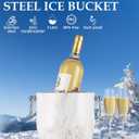 Insulated Ice Bucket, 3L Double Wall Stainless Steel Ice Bucket with Tongs,Lid, Scoop and Strainer, Ice Buckets for Parties,Cocktail Bars, Chilling Beer, Champagne, Wine Bottles