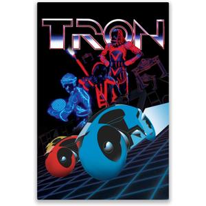 Disney Tron Legacy Movie Poster Metal Sign - Bold Tron Wall Decor for Man Cave or Game Room (Black)