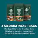 Starbucks Medium Roast Whole Bean Coffee, Variety Pack, 3 bags (12 oz each)