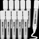 Fuutreo 10 Pack Jumbo Permanent Markers Bulk Large Chisel Tip Permanent Markers Quick Drying Big Huge Poster Pens for Office, Logistics Company and More(White)