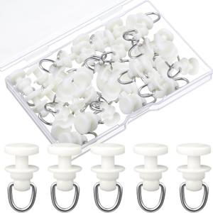 Plastic Curtain Track Hooks Ceiling Sliding Curtain Glider Accessories for Living Bedroom Shower Privacy Rv Garage Divider Track and Hooks (50 Pcs)