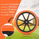 Upgraded 20x1.95" Flat Free Tires Compatible with rubbermaid Wheelbarrow Wheels, 20" Flat Free Tires with 5/8" and 3/4" Bearing Replacement for rubbermaid Cart Wheels/Big Wheel Utility Carts