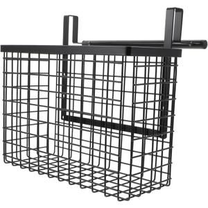 Happyyami Vegetable Storage Rack Metal Hanging Basket Easy Install Kitchen Hanging Storage Basket Black