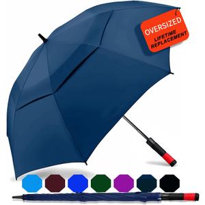 SIEPASA Golf Umbrella Large 62/68/72 Inch Automatic Open Golf Umbrella Extra Large Oversize Double Canopy Vented Umbrella Windproof Waterproof for Men and Women.