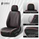 FLORICH Leather Car Seat Covers, Automotive Seat Cover 2 Pack Waterproof Seat Covers for Cars Driver Seat Cover Protectors Universal Fit for Most Cars SUV Trucks Vehicles, Black & Red Line
