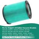 2 Pack VF6000 5-Layer Replacement Filter for Ridgid 5-20 Gallon Wet Dry Vacuums WD5500 WD0671 WD6425 WD7000 WD1280 WD1851 WD1680 WD1956 RV2400A 1400RV RV2600B