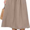 Witsmile Summer Skirts with Pockets 2025 Boho Midi Length Skirt High Waisted Beach Cover Up for Women Trendy, L