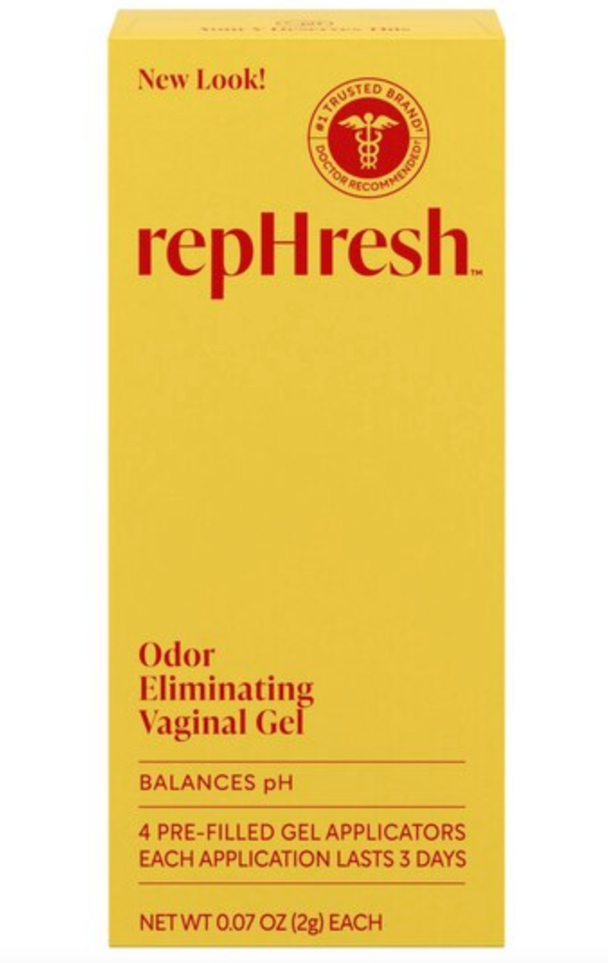 RepHresh Odor Eliminating Vaginal Gel, Feminine Care pH Balance for Women, 4 Count (0.7oz) EXP. 2027-08-27
