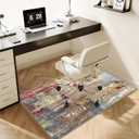 WTHYGB Office Chair Mat for Hardwood Floor Abstract Washable Desk Throw Rug for Rolling Chair Non-Slip Computer Chair Protector 36x60 (Red Blue)