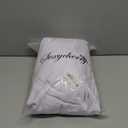 White Business Dress for Women Sexy Elegant Long Cloak Sleeve Waist Twist Cocktail Pencil Length Slit Dresses with Zipper (Large) 2 Pack