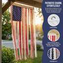 4th of July Decorations 4 x 2.3 FT Vintage Rag American Flag Banner Hanging Fourth of July Banner Patriotic Independence Day Accessories for 250th Anniversary Celebration Indoor Outdoor Decoration