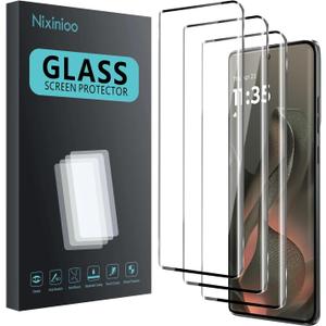 3 Pack Tempered Glass Screen Protector for Motorola Moto Edge 2025, Anti-Fingerprint, 9H Hardness, Scratch Resistant, 3D Curved Tempered Glass Film, HD Clear