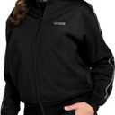 GUESS womens Eco Octavia High Neck Full-zip Sweatshirt (X-Large, Jet Black)