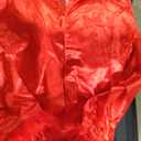 Women Satin Pajama Set Long Sleeve Button Down Feather Trim Blouse Wide Leg Pants Lounge Sleepwear Matching Sets, M, Red