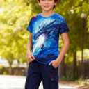 Funnycokid Boys Girls Shirts Graphic T-Shirt Neon Clothes Kids Novelty Youth Short Sleeve Animal Print Tees 4-16 Years (Dragon)