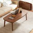 Foldable Coffee Table, Sofa Table, Coffee Tables for Living Room，Minimalist Solid Wood Side Table, Foldable Legs, Walnut Color.(39.4IN)