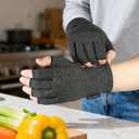 2 Pairs Fingerless Arthritis Compression Gloves for Women & Men - Open Finger Hand Support for Typing, Crafting & Carpal Tunnel Relief Comfort Size L